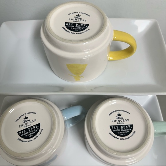 Rae Dunn Artisan Collection Disney Princess Silhouette Mugs Set of 3 READ NWOT - Picture 7 of 7